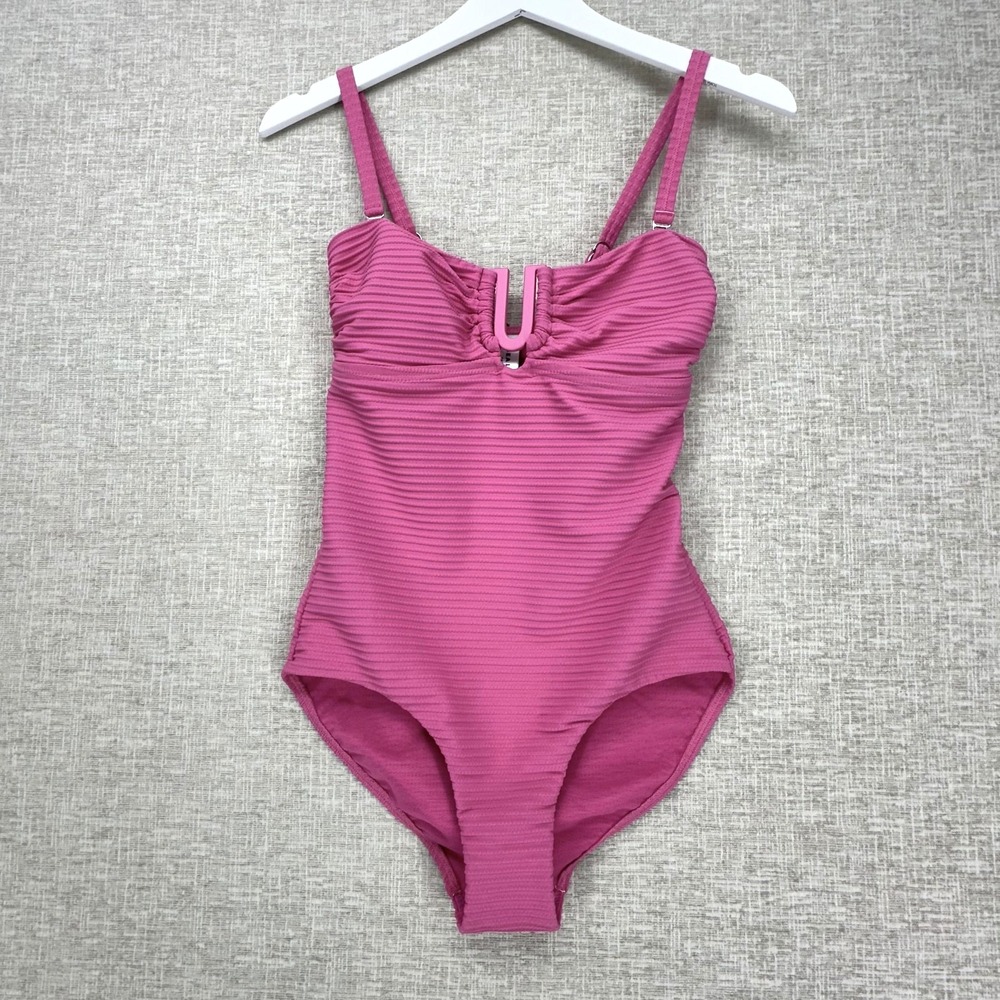 Sea Level Australia Swimsuit Womens 6 Pink Spinnaker Candy One Piece Ribbed